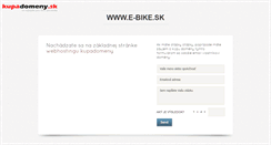 Desktop Screenshot of e-bike.sk